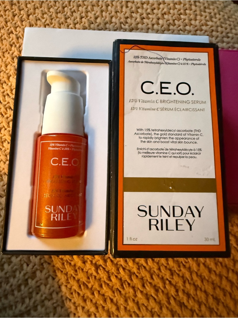 Sunday Riley C.E.O. Brightening Serum - Orange & White Packaging